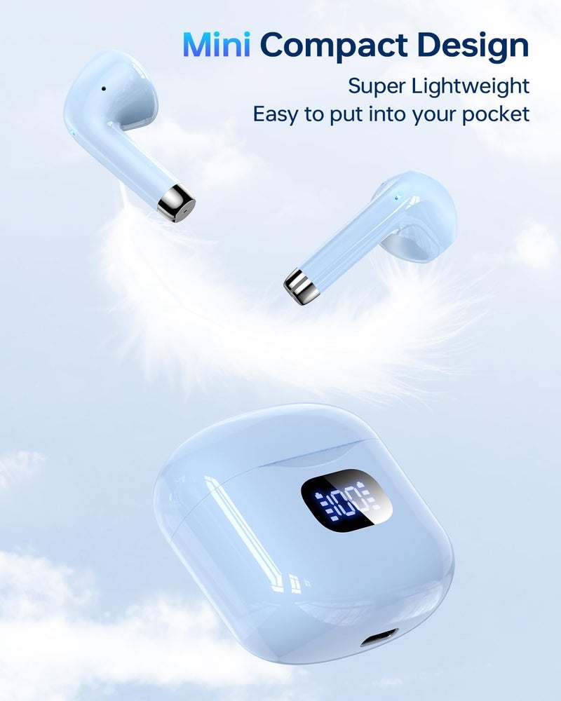 KTGEE Wireless Earbuds Bluetooth 5.3 Headphones, 40Hrs Playback Stereo Ear Buds with LED Display Charging Case IPX7 Waterproof in-Ear Earphones with Mic for Phone Tablet Laptop Sports, Blue - Image 3